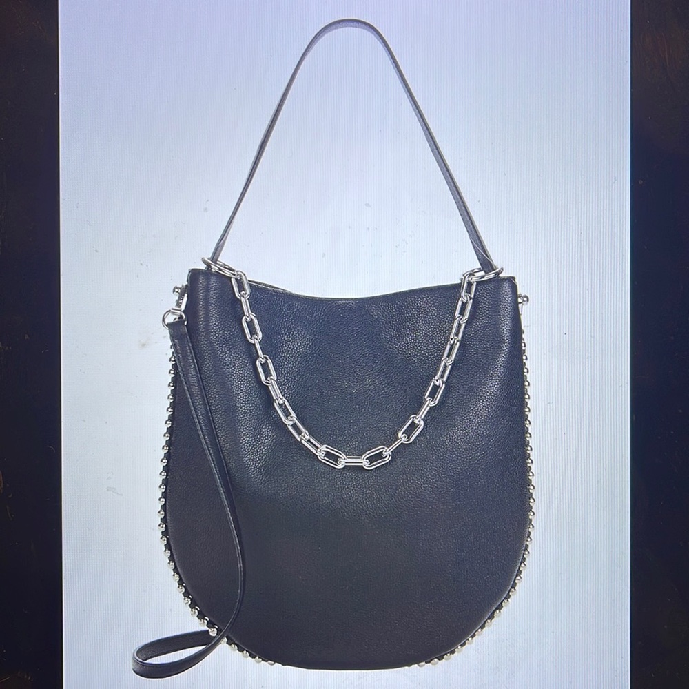 Alexander Wang Black Hobo Bag with Silver Chain
